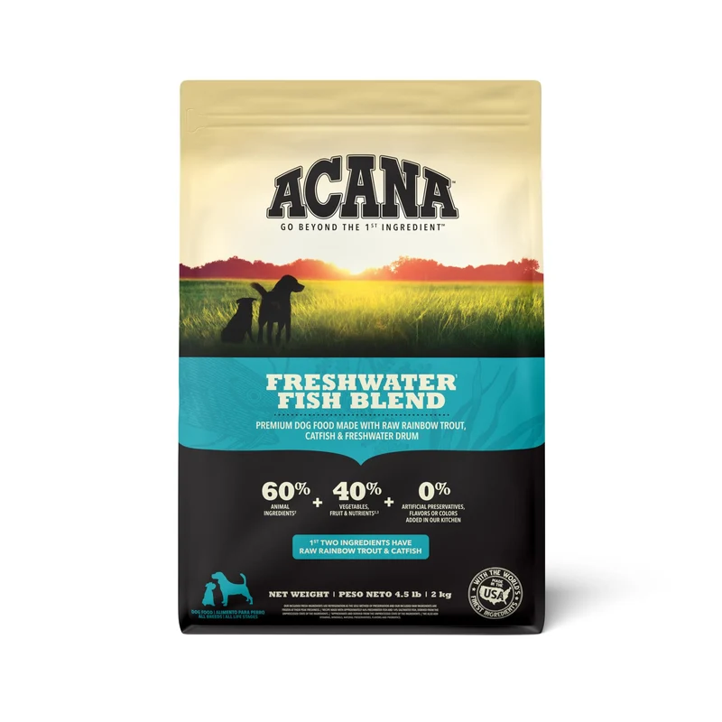 ACANA Nourriture sèche sans céréales pour chien – Recette Poisson d’eau douce (4,5 lb)