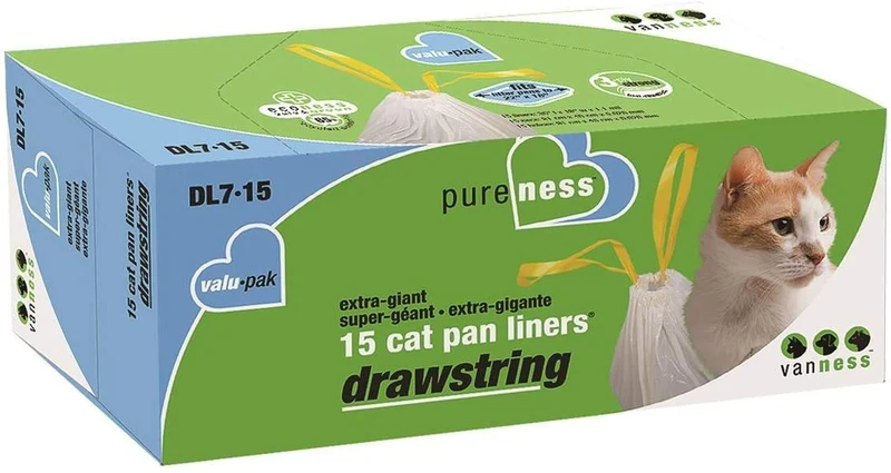 Van Ness DL715 Pureness – Liner Extra-Géant pour Bac à Litière, 45 Unités (3 Boîtes de 15)