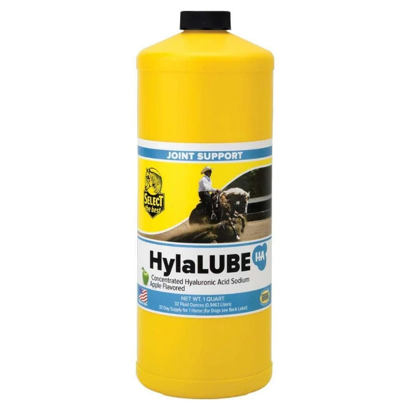 RICHDEL HylaLube — Concentré liquide d’acide hyaluronique pour articulations chiens et chevaux, 1 quart, saveur pomme