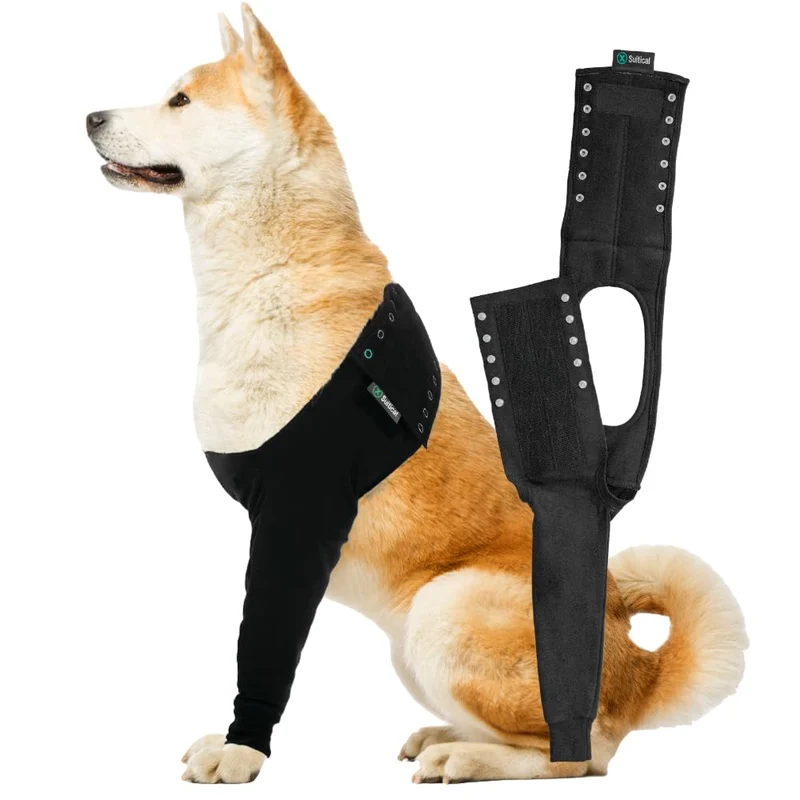 Suitical Manchon de Rétablissement pour Chiens – Protection de la patte avant après chirurgie – Lavable en machine – XL