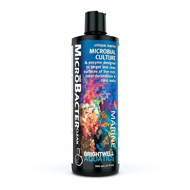 Brightwell Aquatics MicroBacter Clean — Mélange microbien et enzymes pour surfaces vivantes d’aquarium marin | 500 ml