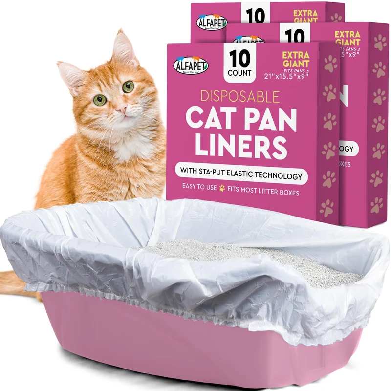 Alfapet Sacs litière élastiques Extra Géant – 30 pièces, résistants et étanches, sans ficelles, adaptés bacs XL Giant X-Giant (37 po x 18 po, 1,5 mil)