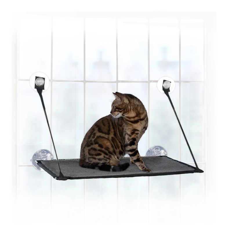 K&H Pet Products EZ Mount Window Sill pour grands chats — Hamac de fenêtre robuste et pliable (27 W x 23 H)