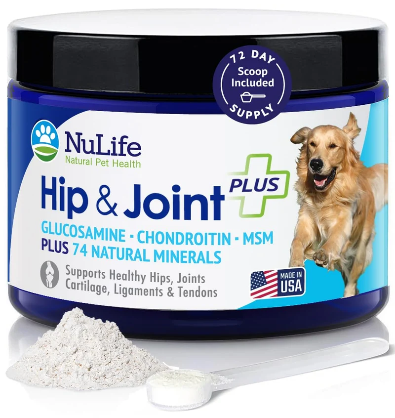 NuLife Natural Pet Health – Poudre de glucosamine pour chiens (6oz) | Soutien des articulations
