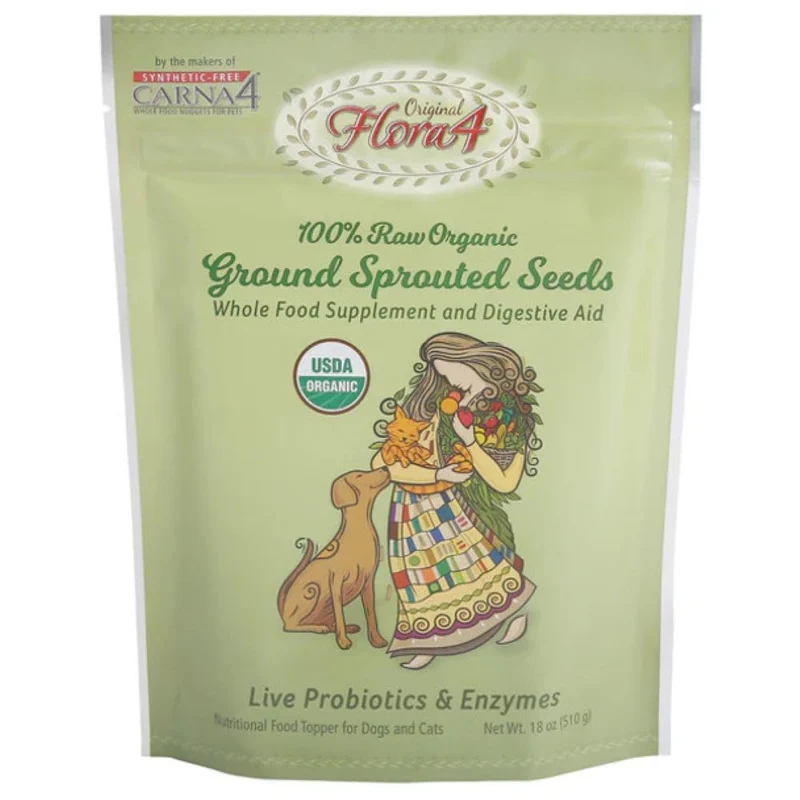 CARNA4 Flora4 – Topper alimentaire à base de graines germées pour chiens et chats, Mélange Original avec probiotiques et enzymes digestives naturels, sans synthétiques – 510 g