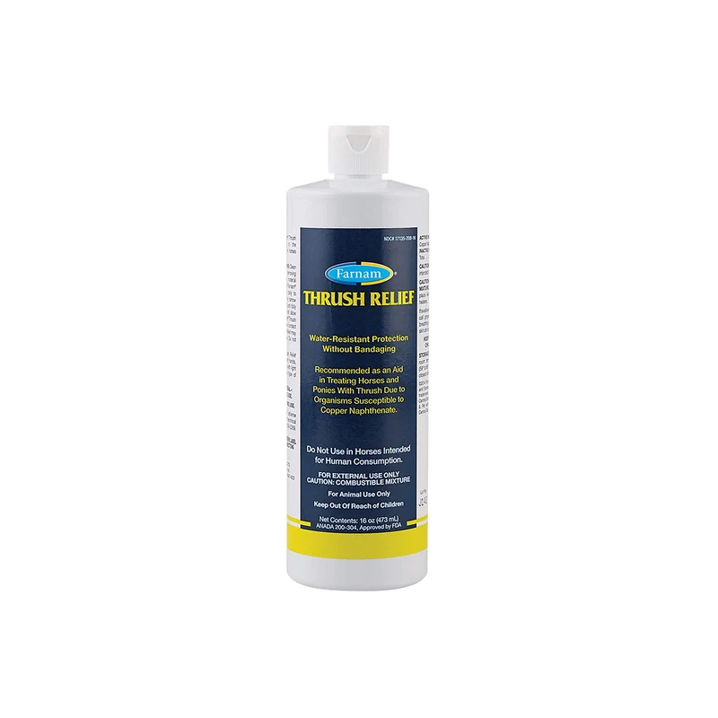 Farnam Thrush Relief – Aide au traitement du thrush chez les chevaux et poneys, flacon brun 16 oz