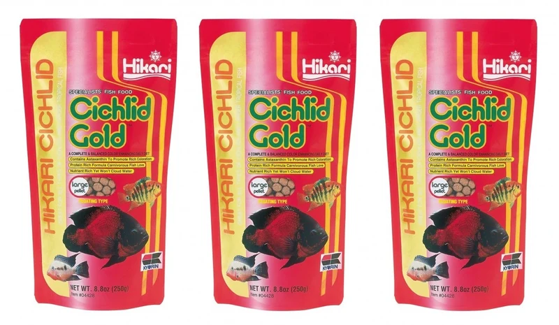 Hikari Cichlid Gold Pellets Flottants – Lot de 3, Grandes Pellets, 8,8 oz