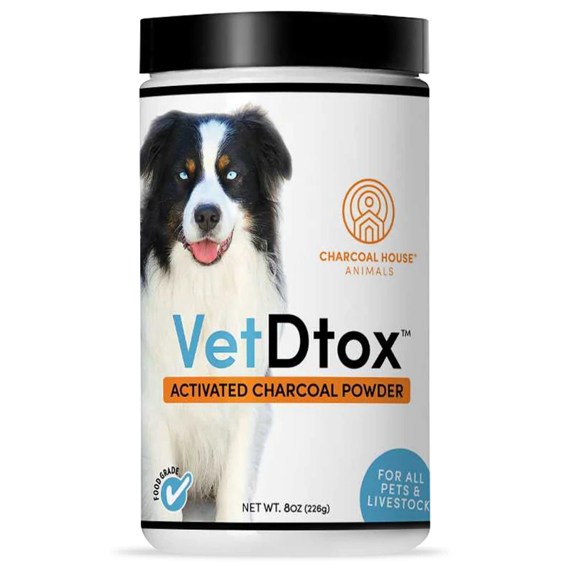 VetDtox Charbon Actif en Poudre 1 L – Pour Animaux et Bétail (Chien, Chat, Chevaux, Volailles)