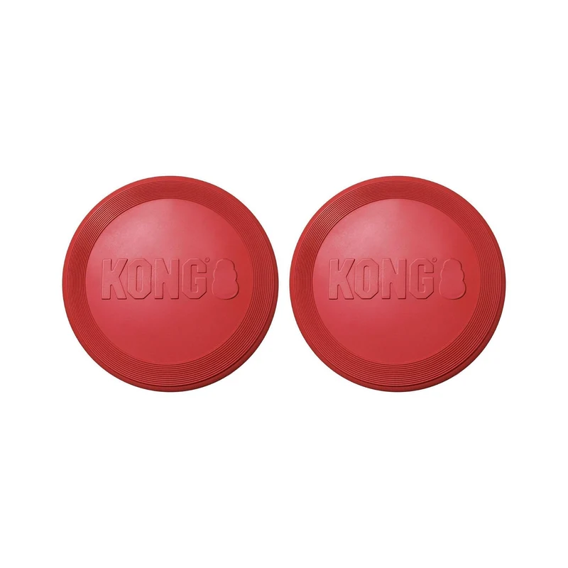 KONG Disque en Caoutchouc Rouge – Lot de 2, Grand | Jouet pour Chien