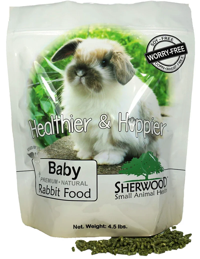Sherwood Pet Health – Nourriture pour lapin bébé, pellets à base de foin, sans blé, maïs ni soja – 4,5 lb