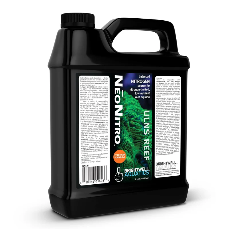 Brightwell Aquatics NeoNitro – Supplément d’Azote pour Réservoir Récifal Ultra-faible, 67,6 fl oz