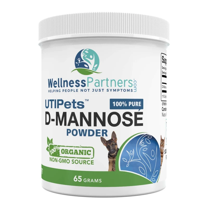 WellnessPartners UTI Pets – Poudre D-Mannose Non GMO, issue d'Europe, pot 65 g