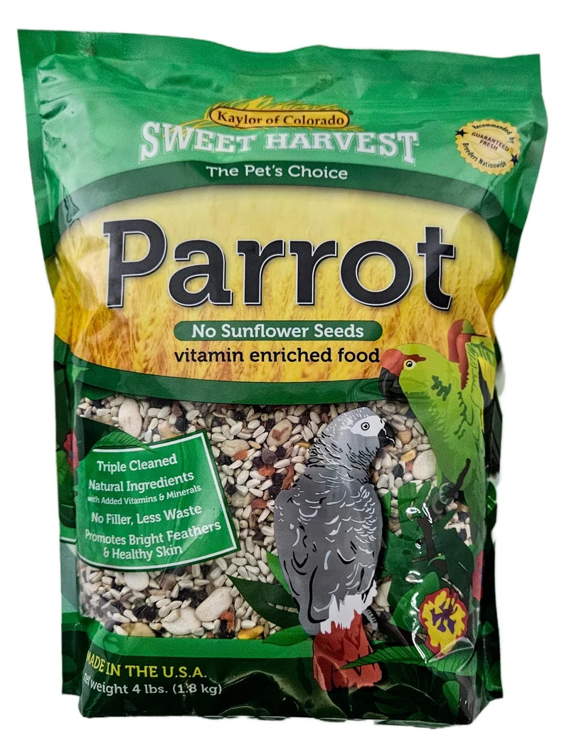 Sweet Harvest Nourriture pour Perroquets (Sans Graines de Tournesol), Sac 4 lb – Mélange Premium