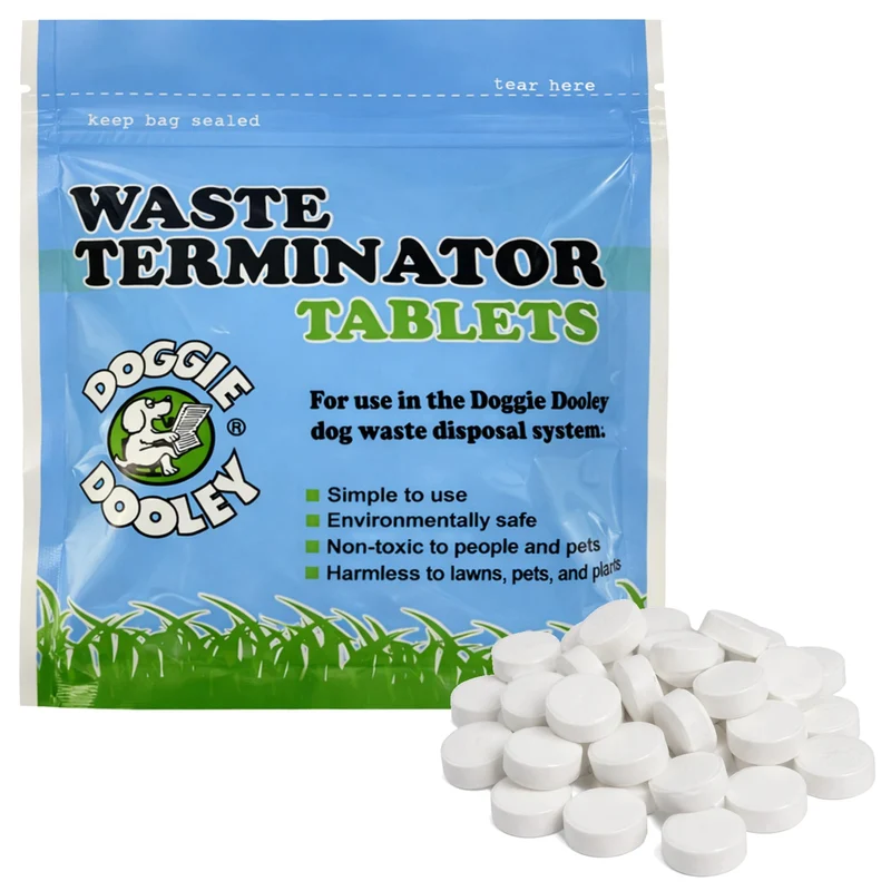 Tablettes Doggie Dooley Waste Terminator – Pack 100 | Formule hebdomadaire pour grandes races | Fabriqué aux États‑Unis
