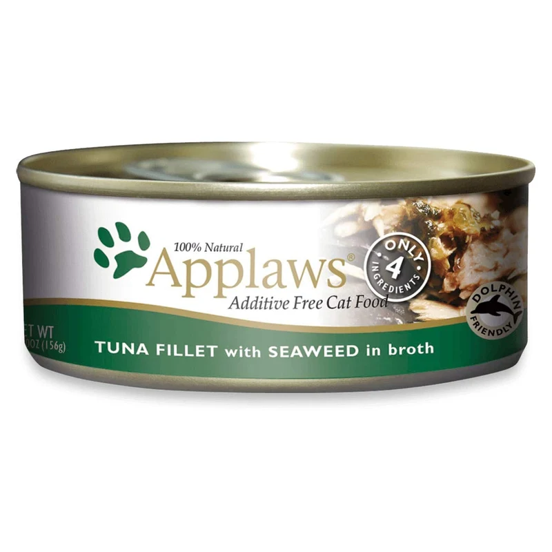 Applaws Conserve pour Chat – Thon avec Algues, Boîtes de 68 g, Lot de 24