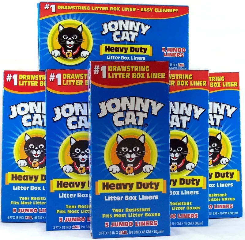 JONNY CAT Sacs pour Bac à Litière – Lot de 6 Boîtes (5 Sacs chacun)