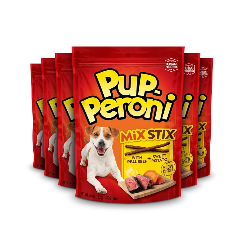 Friandises Pup-Peroni Mix Stix – Boeuf réel et patate douce, 5,6 oz (lot de 8)