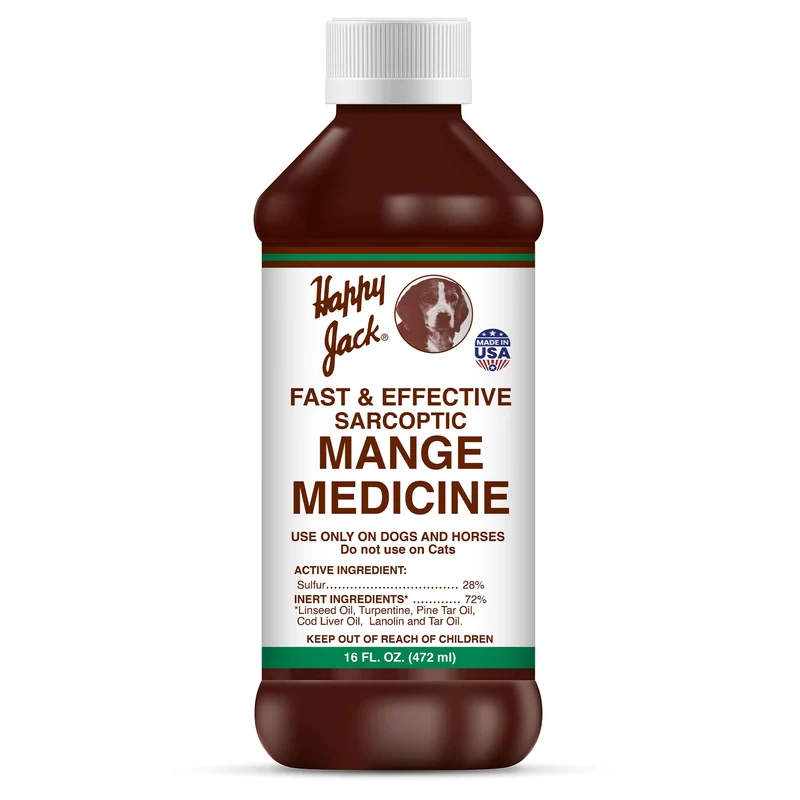 HAPPY JACK Mange, Mycoses et Allergies – Soulagement Démangeaisons Chiens et Chevaux (16 oz)