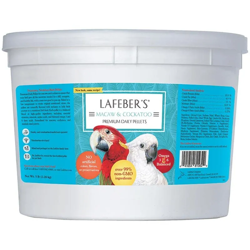 LAFEBER'S Pellets Quotidiens Premium – Aras & Cacatoès (5 lb) Non-OGM