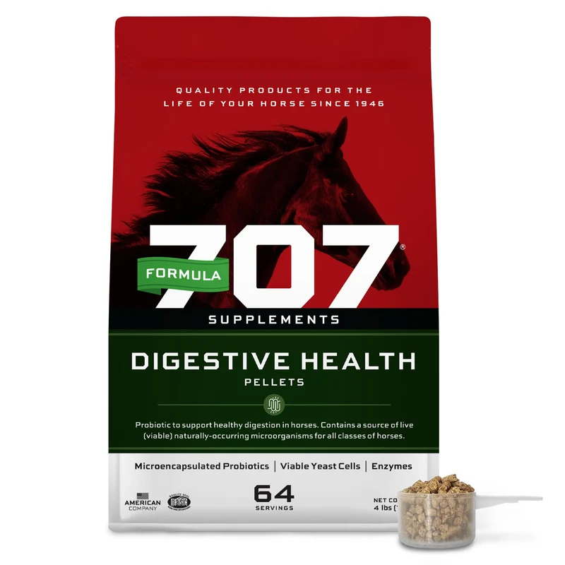 Formula 707 – Supplément Digestif Équin, Sac de 4 lb – Probiotiques, Prébiotiques et Enzymes Digestives pour Chevaux
