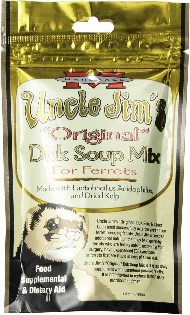 Marshall Uncle Jim's Duk-Soupe pour furets – 1,69 lb (6x4,5 oz) | Mélange pratique