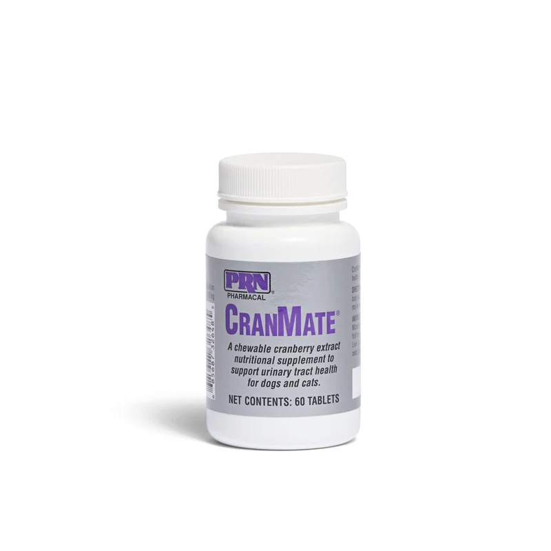 PRN CranMate Cranberry – Supplément masticable pour chiens et chats, 60 tablettes | Extrait purifié de canneberge