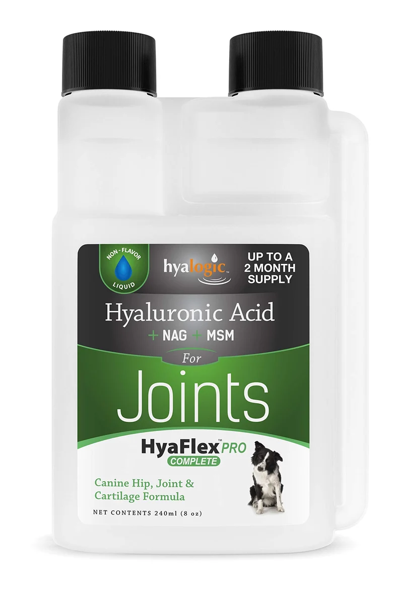 Hyalogic HyaFlex PRO – Supplément d’acide hyaluronique pour articulations canines (glucosamine & MSM) – 240 ml