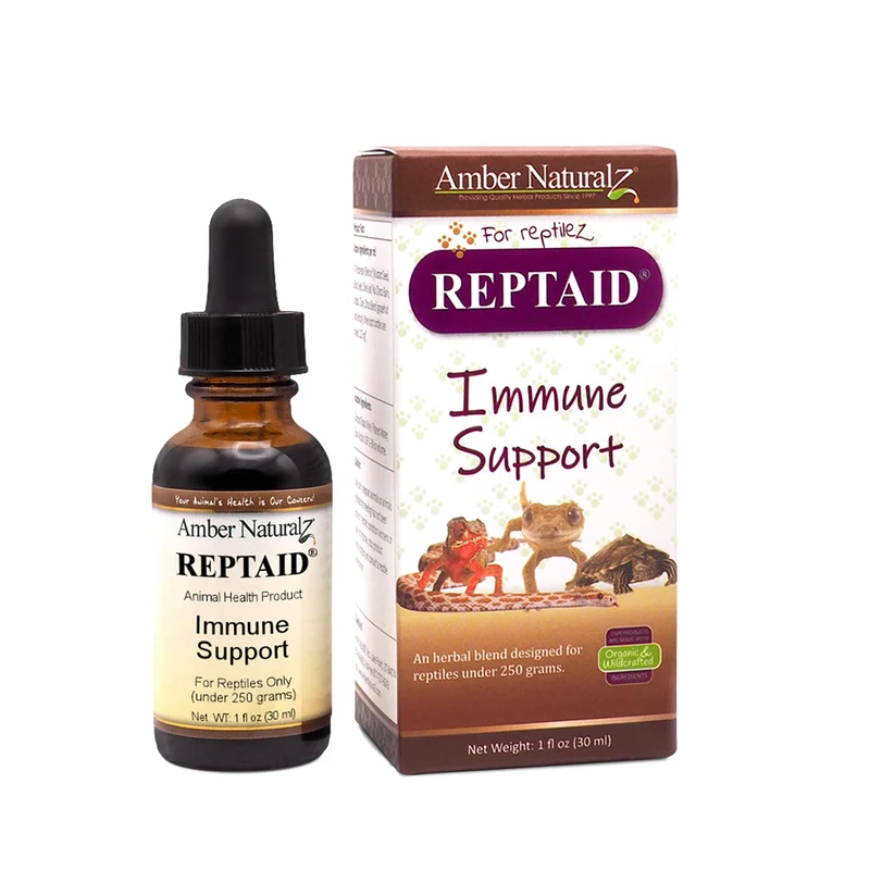 AMBER NATURALZ Reptaid - Supplément herbale pour petits reptiles ≤250 g | Bouteille verre 1 once | USA