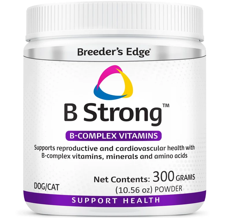 Breeder’s Edge B Strong Poudre – Supplément B-Complex pour Chiens et Chats, 300 g | Revival Animal Health
