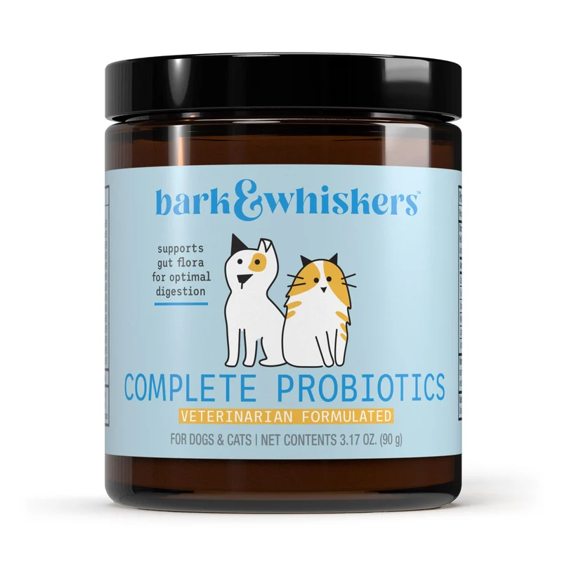 Dr. Mercola Bark & Whiskers – Probiotiques Complets pour Chats et Chiens – 3,17 oz (90 g)