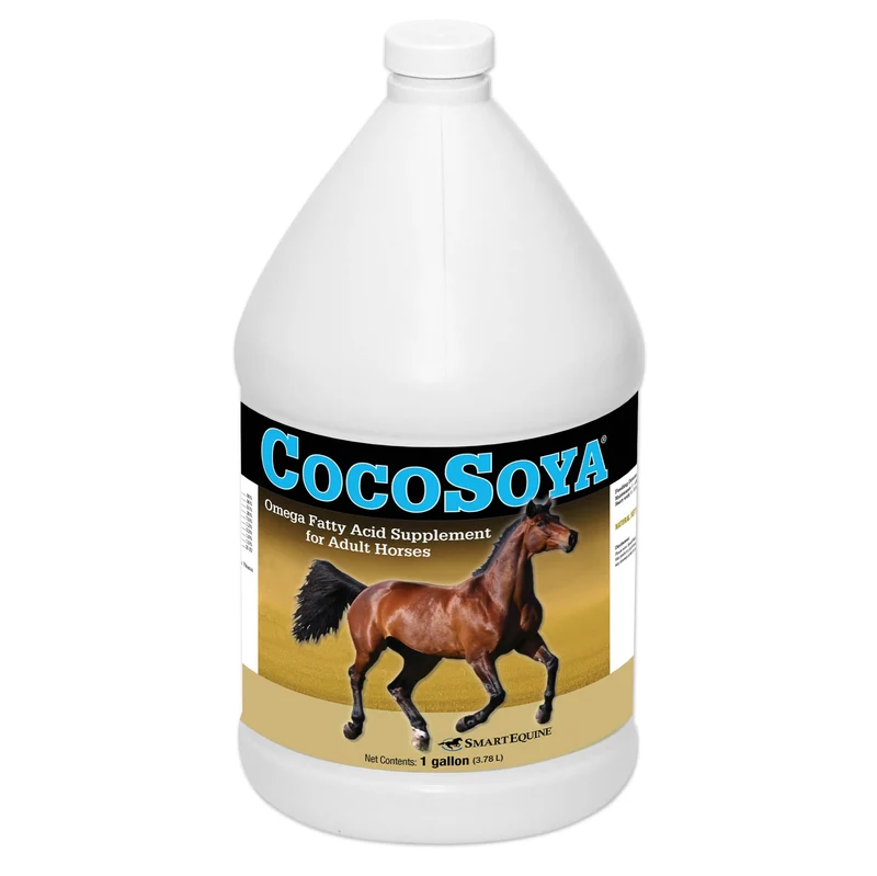 SmartEquine CocoSoya Oil | Huile pour le pelage et la peau du cheval | Oméga 3, 6, 9 | 1 Gallon