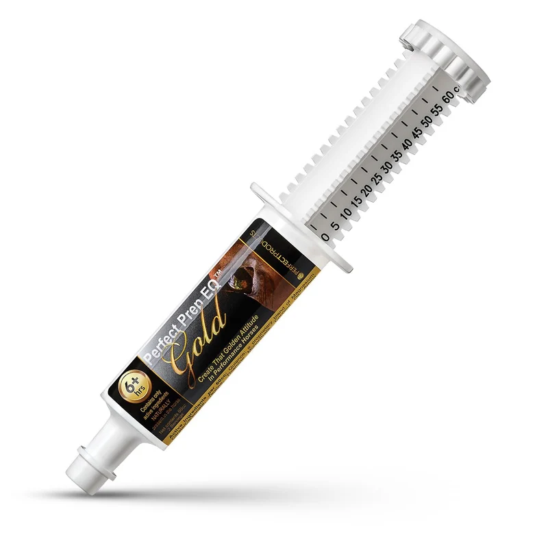 Perfect Prep EQ Gold – Calmante Équine Longue Durée, Pâte Naturelle, 60cc (18+ Heures)
