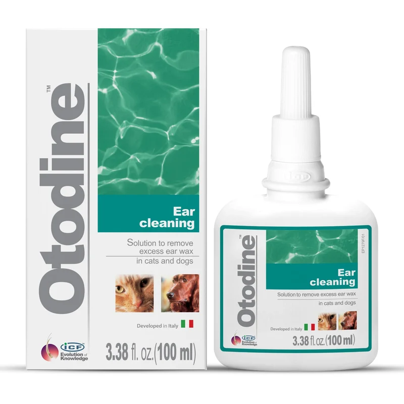 ICF Otodine – Nettoyant d’oreilles pour chiens et chats, 100 ml, flush doux et sûr