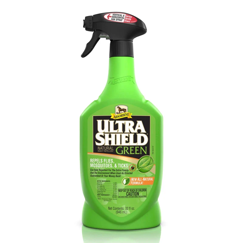 Absorbine UltraShield Green – Répulsif naturel pour chevaux et chiens, huiles essentielles, aérosol format 946 ml