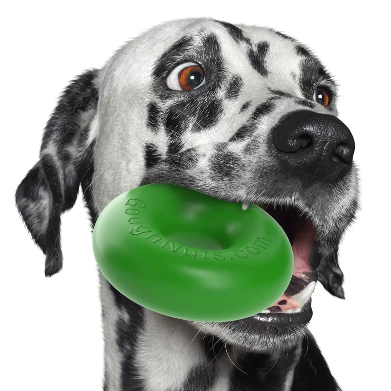 Goughnuts — Jouets pour chiens à mâchoires agressives | Durable et sûr pour chiens de taille moyenne | Vert
