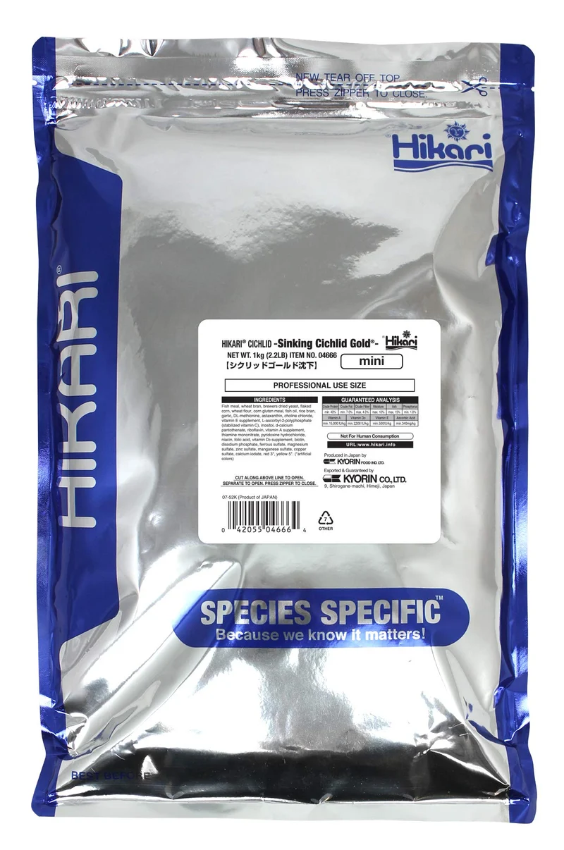 Hikari Granulés Cichlidé Doré Mini – Pellets Coulants 1 kg | Couleurs et Nutrition