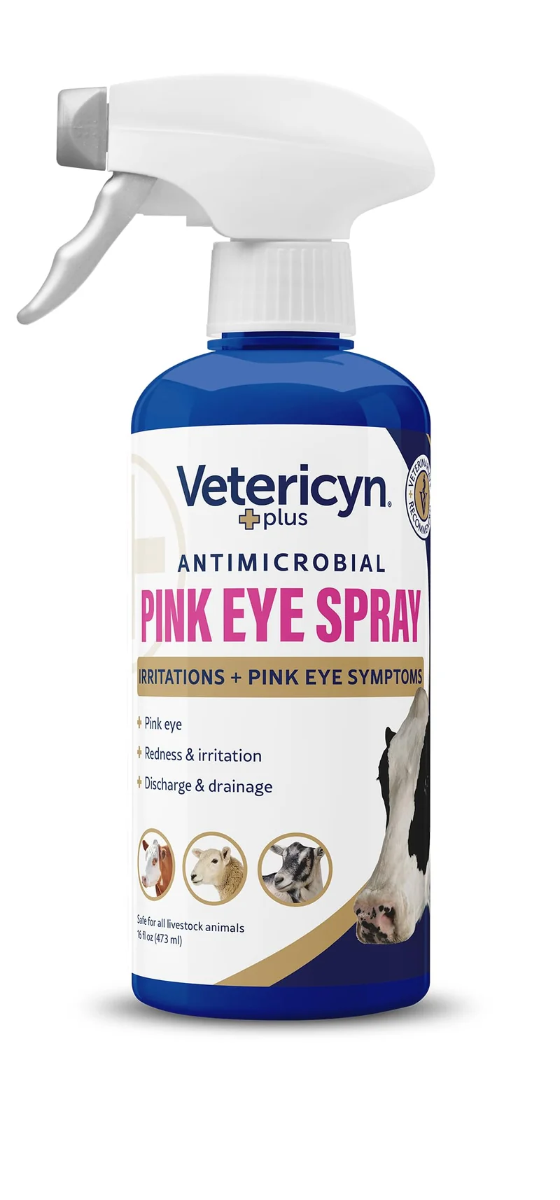 Spray Conjonctivite Vetericyn Plus pour le Bétail | Soulagement sûr et non toxique | 16 onces