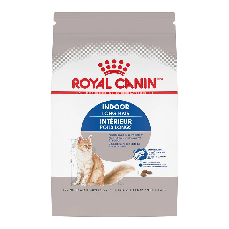 Royal Canin Indoor Long Hair Adulte – Croquettes sèches pour chat à poil long, 6 lb