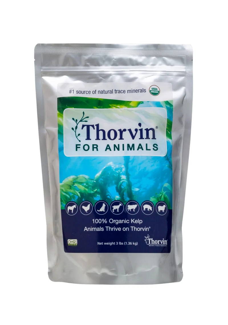 Thorvin Kelp pour Animaux | Supplément biologique pour peau, poil et digestion | Pour chiens, chats, chevaux et bétail | 1,36 kg