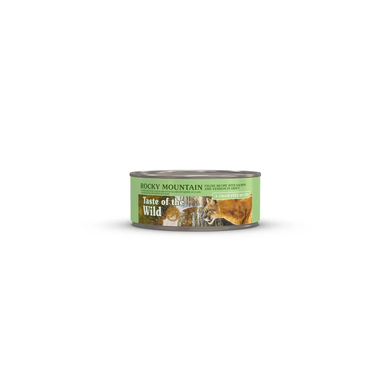 Taste of the Wild Rocky Mountain – Saumon et Venaison en Sauce, Nourriture Humide pour Chat en Conserve, 3 oz, Lot de 24