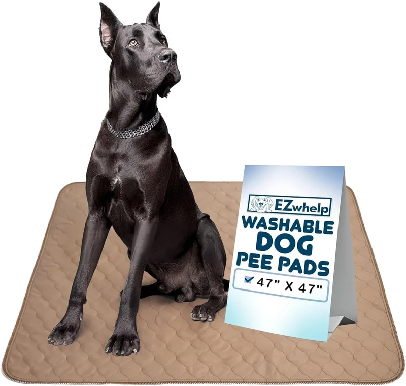 EZwhelp Tapis Lavables pour Chiens – Tapis d’Entraînement Étanches et Réutilisables 47\" x 47\"