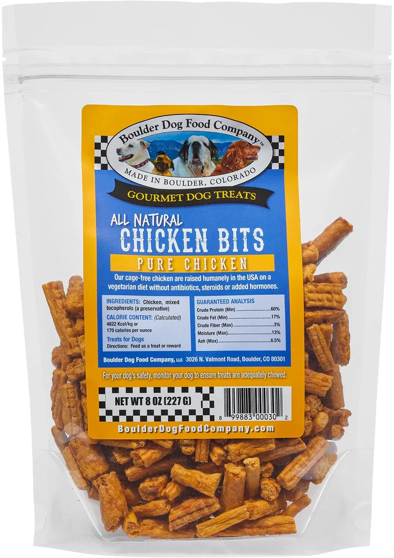 Boulder Dog Food Company – Friandises au Poulet Sans Céréales pour Chiens (8 oz) – Faibles Calories, Haute Valeur, Viande de Qualité Humaine