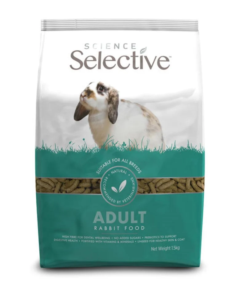 Supreme Petfoods Science Selective Adulte Lapin – 1,5 kg, Fibre élevée