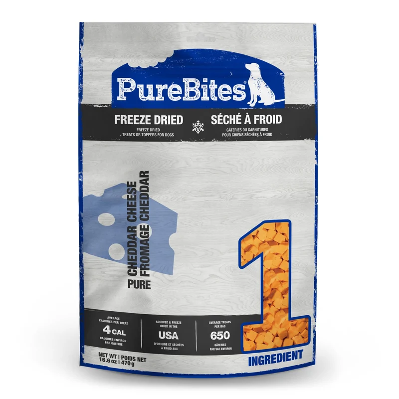 PureBites cheddar fromage seche pour chien – 1 ingrédient, fabrique aux Etats-Unis, 16,6 oz (470 g)