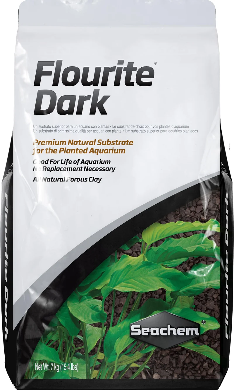 Seachem Flourite Dark – Substrat poreux pour aquarium planté, 7 kg