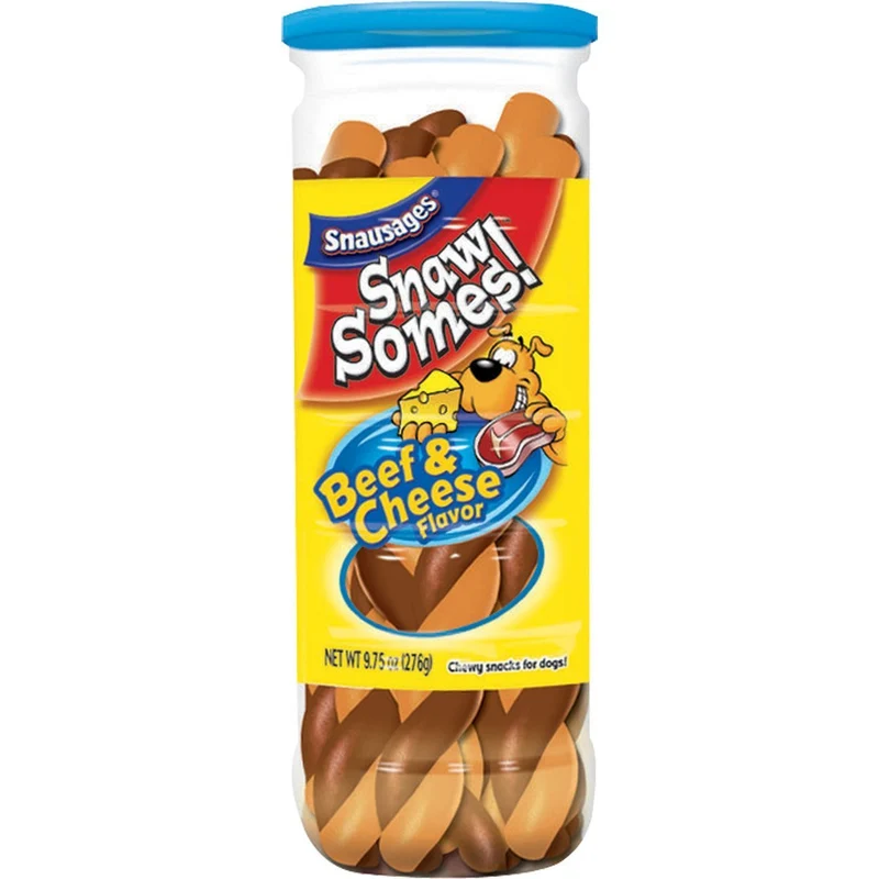 Snausages Snawsomes Friandises pour Chiens – Boeuf et Fromage, Pack de 5 Boîtes 9,75 oz