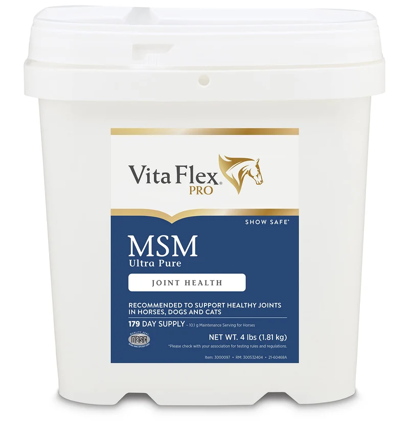 Vita Flex MSM Ultra Pure – Soutien articulations pour chiens, chevaux et chats, poudre 4 livres