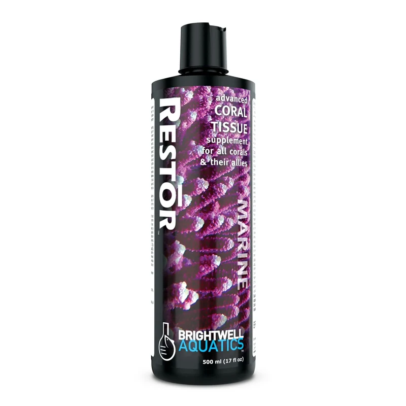 Brightwell Aquatics Restor – Supplément liquide pour tissu corallien – Croissance, couleur et restauration des coraux – 16,9 fl oz