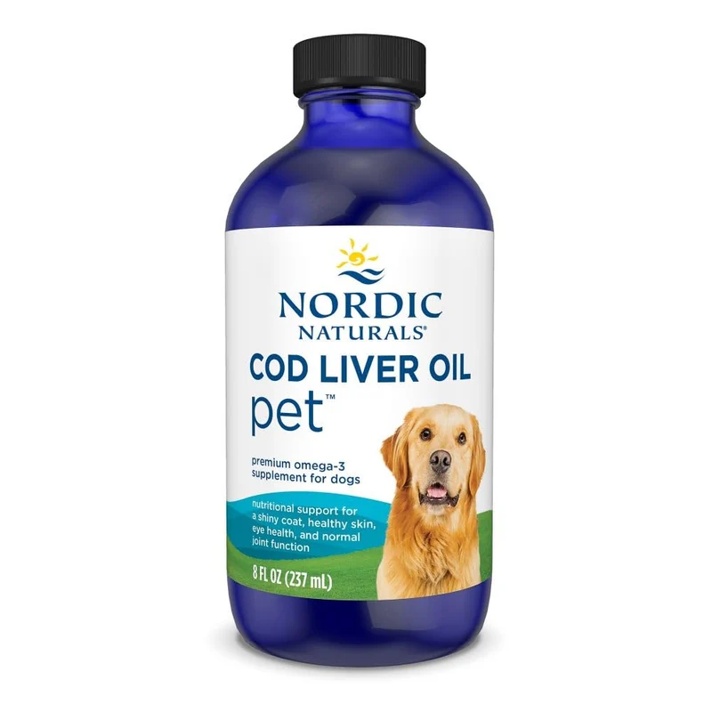Nordic Naturals – Huile de foie de morue pour chiens (non aromatisée) 8 oz – 1048 mg Omega-3 par cuillère