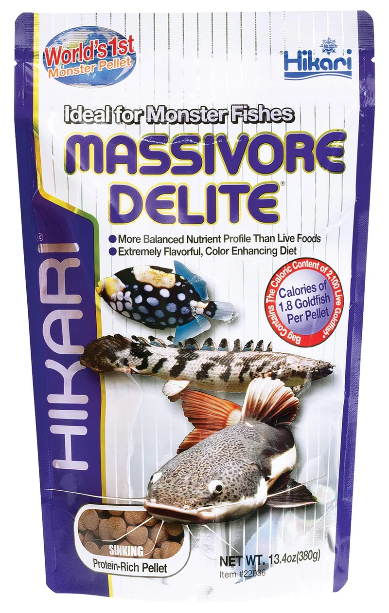 Hikari Tropical Massivore Delite – Nourriture pour poissons carnivores, 380 g